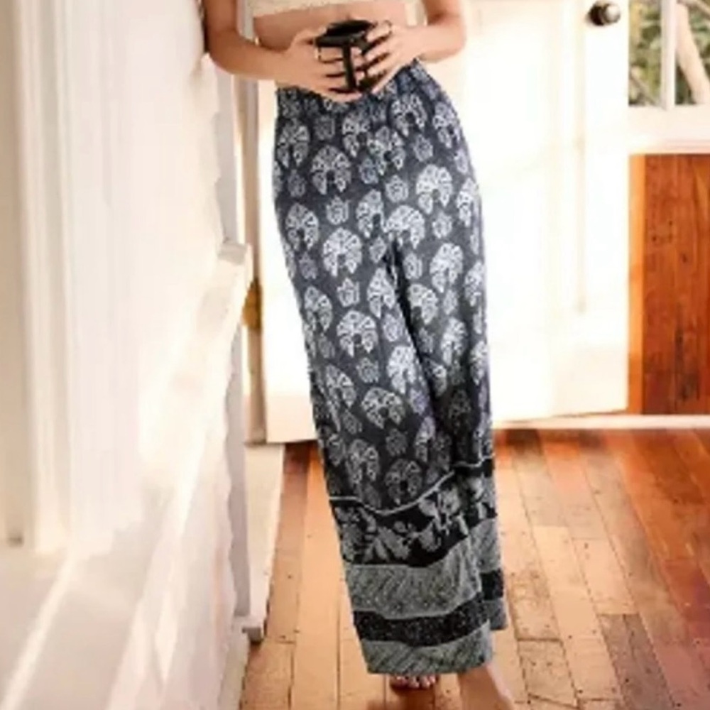 Mark D Sikes blue patterned anthropologie pants